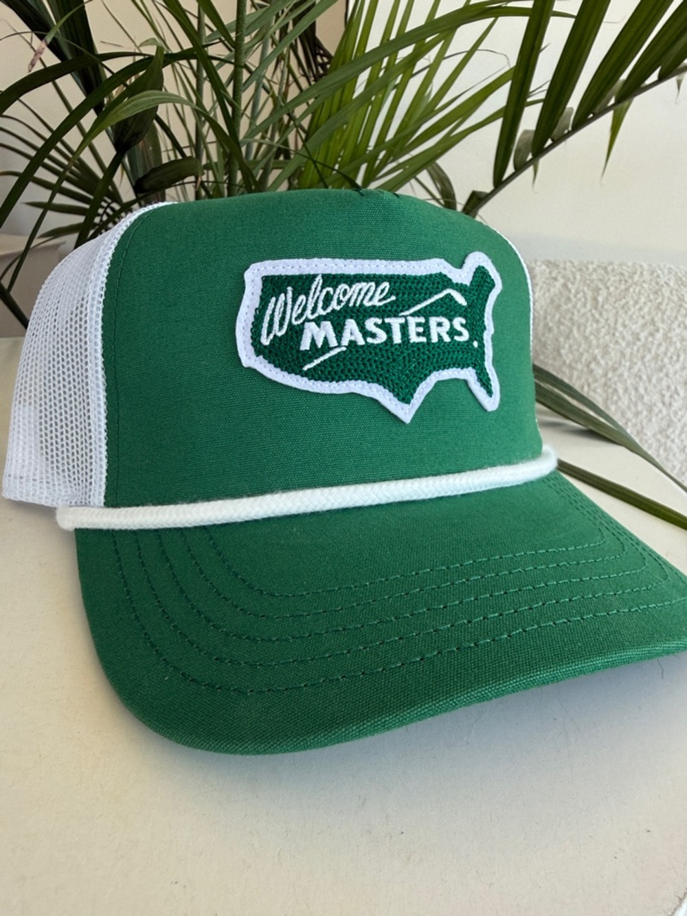 Masters 2026 Green "Welcome Masters" Rope-Front Trucker Hat